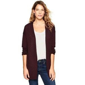 Gap Sweater‎ Women's Small Burgundy Open Cardigan Long Sleeve